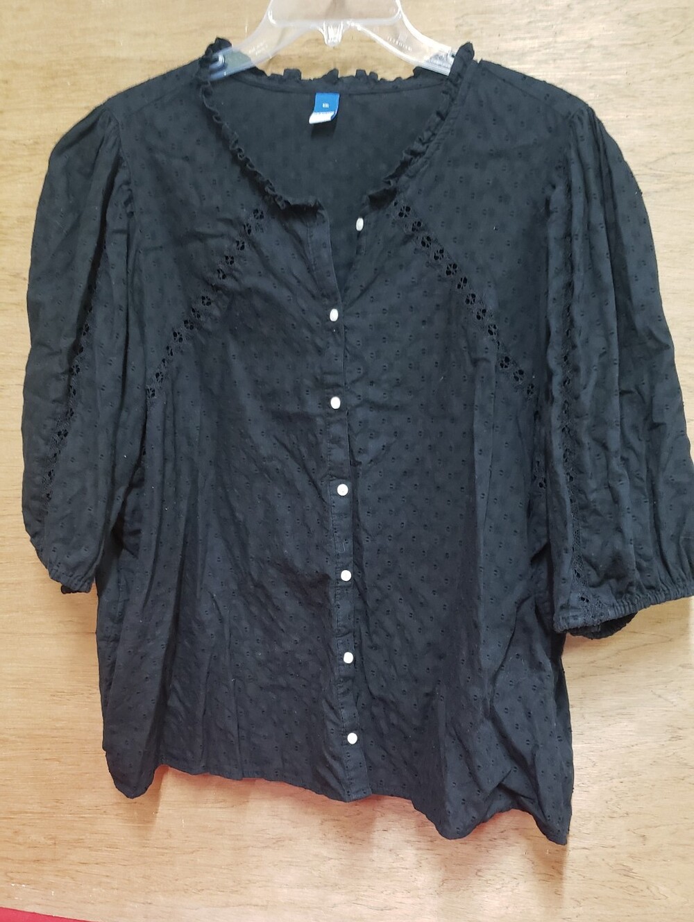 Old Navy Black Puffer Sleeve Lace Trimmed XXL